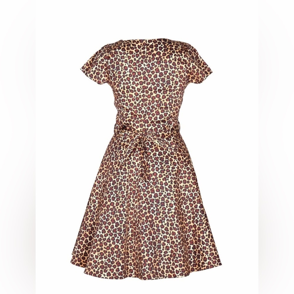 Lady Vintage London Day Dress Leopard Tan New - Picture 4 of 7